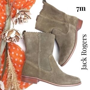 Jack Rogers Green Suede  Boots Sz 7m